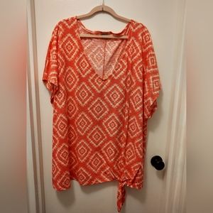 Avenue Salmon Pink/Orange Side-tie Tunic
